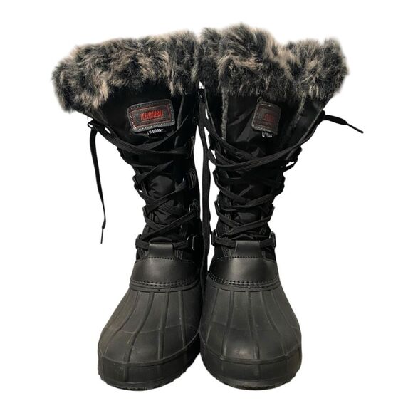 Khombu Colby Tall Black Suede Faux Fur Waterproof Duck Boots 10 - Picture 6 of 14